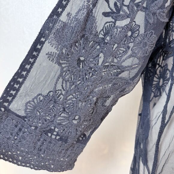 Lane Bryant 18/20 Navy Blue Floral Lace Duster - Picture 7 of 12